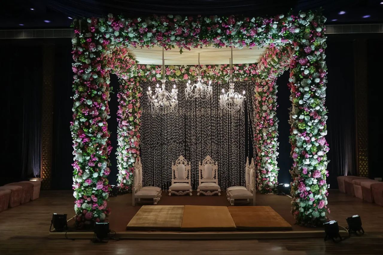 Floral mandap by Enajori Events, best wedding planner in Guwahati